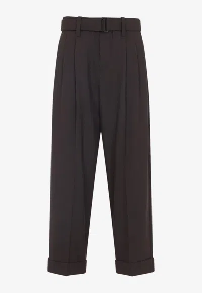 BRUNELLO CUCINELLI BELTED CROPPED PANTS