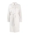 Brunello Cucinelli Belted Denim Coat In White