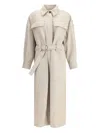 Brunello Cucinelli Long Coat In Neutral