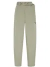 Brunello Cucinelli Women Stretch Cotton Gabardine Baggy Belted Pull On Pants In Green