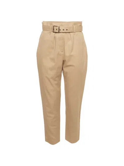 Pre-owned Brunello Cucinelli Belted Gabardine Trousers In Neutral
