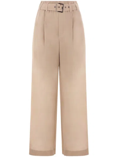 BRUNELLO CUCINELLI BELTED GAUZE TROUSERS