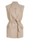 Brunello Cucinelli Belted Jacket In Neutral