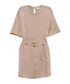 Brunello Cucinelli Belted Mini Dress In Brown