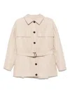 Brunello Cucinelli Belted Padded Jacket In Neutral