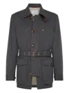 Brunello Cucinelli Safari Jacket With Padding In Gray