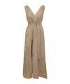 Brunello Cucinelli Techno Cotton Poplin Dress With Precious Shoulder Detail In Nude