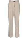 Brunello Cucinelli Belted Pleated Straight-leg Trousers In Neutrals