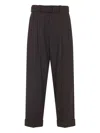 Brunello Cucinelli Belted Cropped Pants In Black