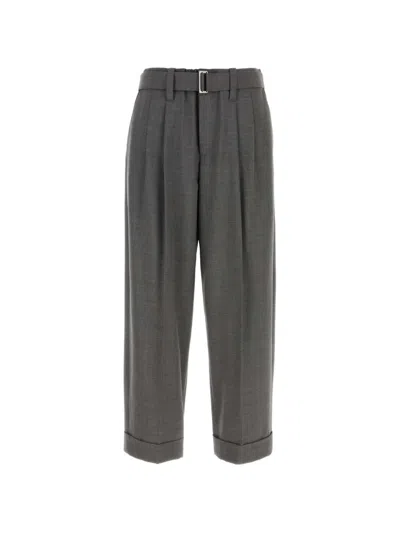 Brunello Cucinelli Stretch Wool Blend Tailored Pleated Pants In Gray