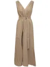 Brunello Cucinelli Techno Cotton Poplin Dress With Precious Shoulder Detail In Nude