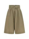 Brunello Cucinelli Pleated Bermuda Shorts Belted Waist Pockets In Green