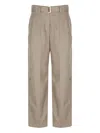 Brunello Cucinelli Linen Straight Leg Trousers With Front Pleats In Brown