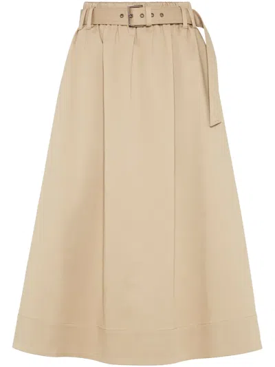 Brunello Cucinelli Cotton Skirts In Beige