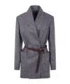 Brunello Cucinelli Herringbone Jacket In Gray