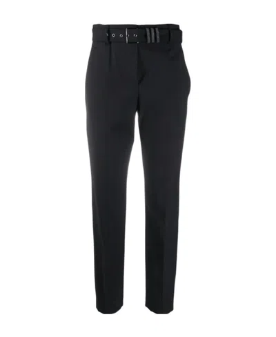 Brunello Cucinelli Belted Tailored Trousers In Black