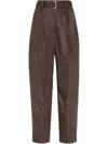 Brunello Cucinelli Belted Trousers In Brown
