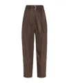 Brunello Cucinelli Belted Trousers In Brown