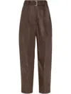 Brunello Cucinelli Belted Trousers In Brown