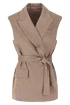 Brunello Cucinelli Belted Vest Gilet Pink In Brown