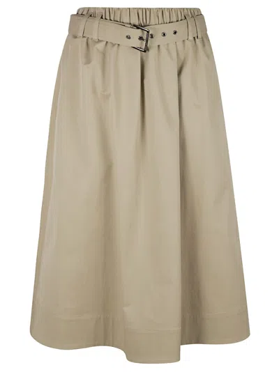 BRUNELLO CUCINELLI BELTED WAIST FLARE SKIRT