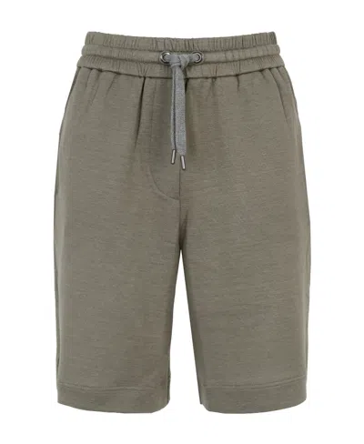 Brunello Cucinelli Belted Waist Shorts In Gray