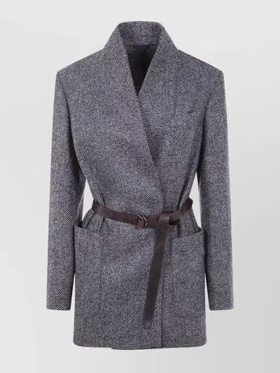 BRUNELLO CUCINELLI BELTED WAIST SUIT JACKET
