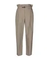 Brunello Cucinelli Belted-waist Tapered-leg Trousers In Gray