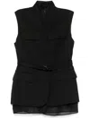 Brunello Cucinelli Monili Belted Sleeveless Waistcoat In Black