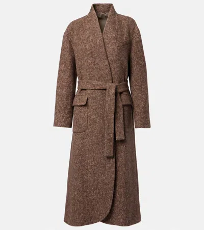 BRUNELLO CUCINELLI BELTED WOOL AND CASHMERE OVERCOAT