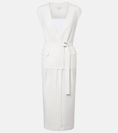 Brunello Cucinelli Belted Wrap Dress In White