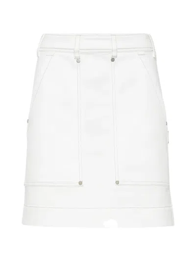 Brunello Cucinelli Belt-loop Mini Skirt In White
