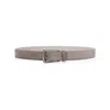 Brunello Cucinelli Adjustable Grey Leather Belt With Punch-hole Detailing