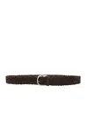 Brunello Cucinelli Interwoven Suede Belt In Brown