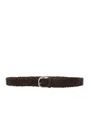 Brunello Cucinelli Interwoven Suede Belt In Brown