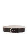 Brunello Cucinelli Adjustable Strap Belt Metal Buckle In Brown