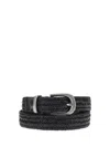 Brunello Cucinelli Braided Stretch Leather Belt In Black