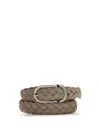 Brunello Cucinelli Gray Calf Leather Bos Taurus Regular Belt In Gray