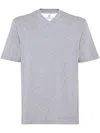 Brunello Cucinelli V-neck Short-sleeve T-shirt In Gray