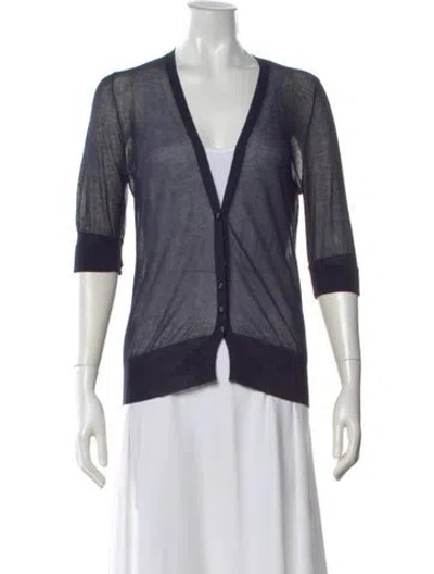 Pre-owned Brunello Cucinelli Bergdorf Goodman V-neck Sweater In Blue