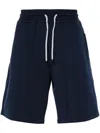 Brunello Cucinelli Cotton Blend Bermuda Shorts In Blue
