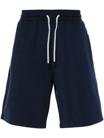 Brunello Cucinelli Jersey-joggingshorts Mit Kordelzugbund In Blue