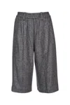 Brunello Cucinelli Women Wool Bermuda Shorts In Gray