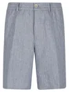 Brunello Cucinelli Linen Canvas Bermuda Trousers In Polvere