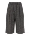 Brunello Cucinelli Wool Bermuda Shorts Pants Multicolor In Gray