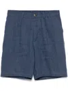 Brunello Cucinelli Elastic Waist Bermuda Shorts In Blue