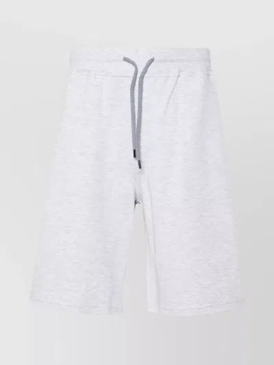Brunello Cucinelli Bermuda Shorts In Cotton Blend Jersey Texture In Gray