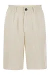 Brunello Cucinelli Classic Bermuda Shorts In Lightweight Linen Canvas