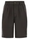 Brunello Cucinelli Bermuda Shorts In Light Délavé Linen Canvas In Brown