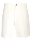 Brunello Cucinelli Bermuda Shorts In White Cotton Trousers White In Neutral